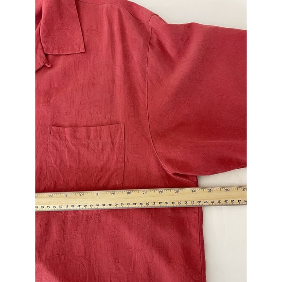 Tommy Bahama Shirt Mens Extra Large XL Button Front Short Sleeve Silk Orange - Picture 4 of 8